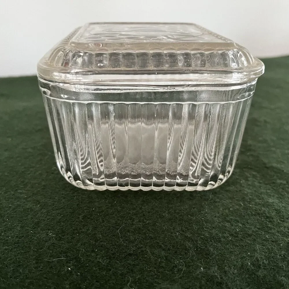 Vintage MCM Clear Glass Refrigerator 5